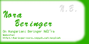 nora beringer business card